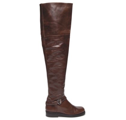 Bota Feminina Belt High Cavalier - Marrom