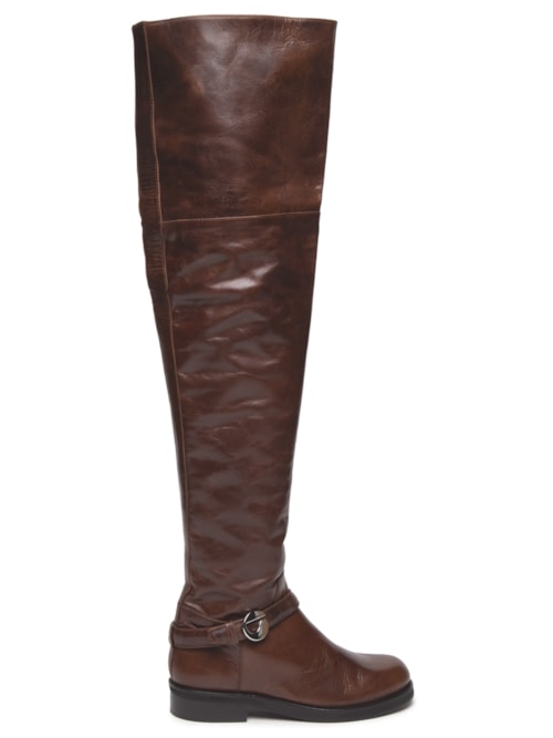 Bota Feminina Belt High Cavalier - Marrom