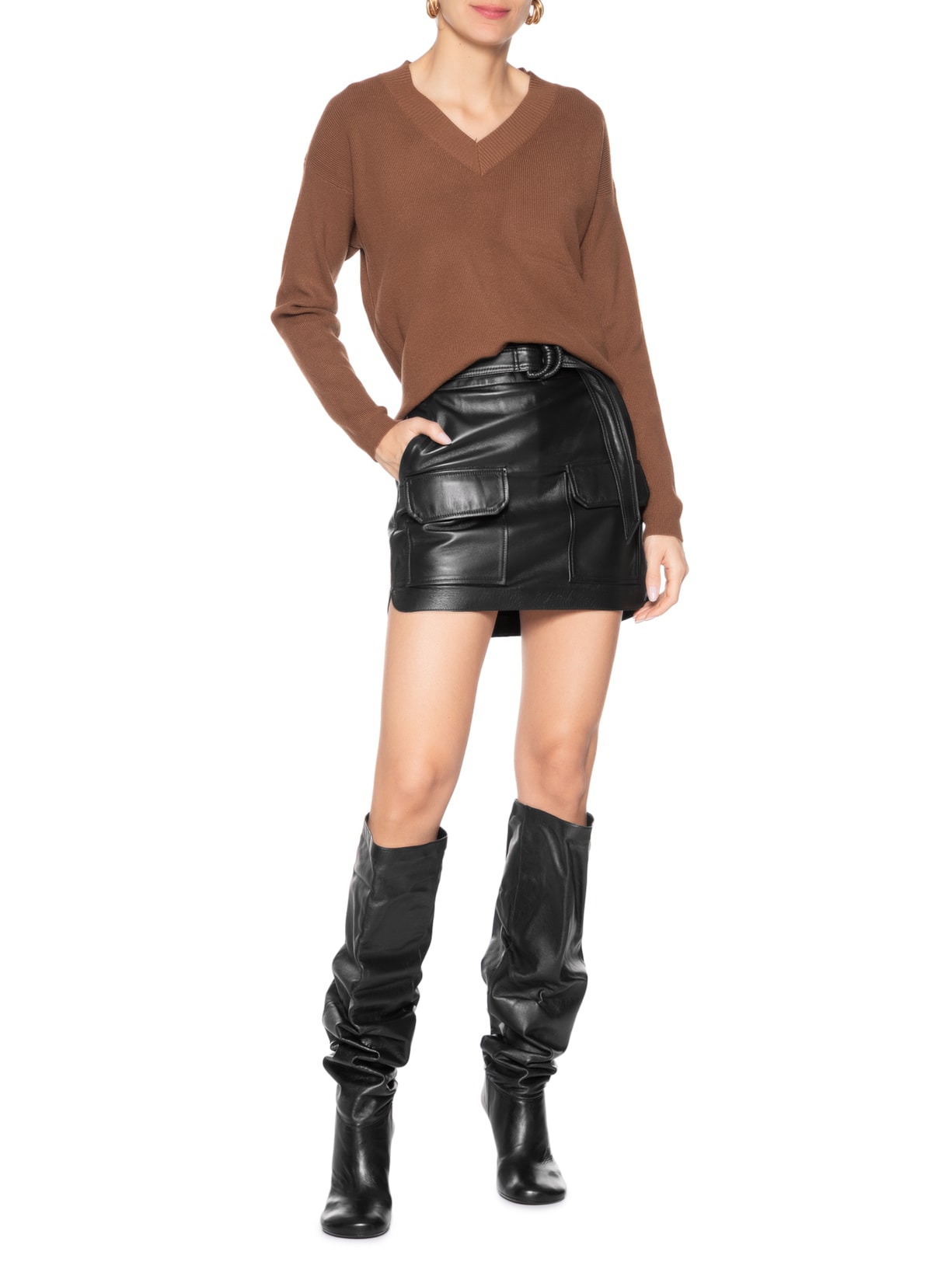 Bota Feminina Brigitte Couro Preto Schutz