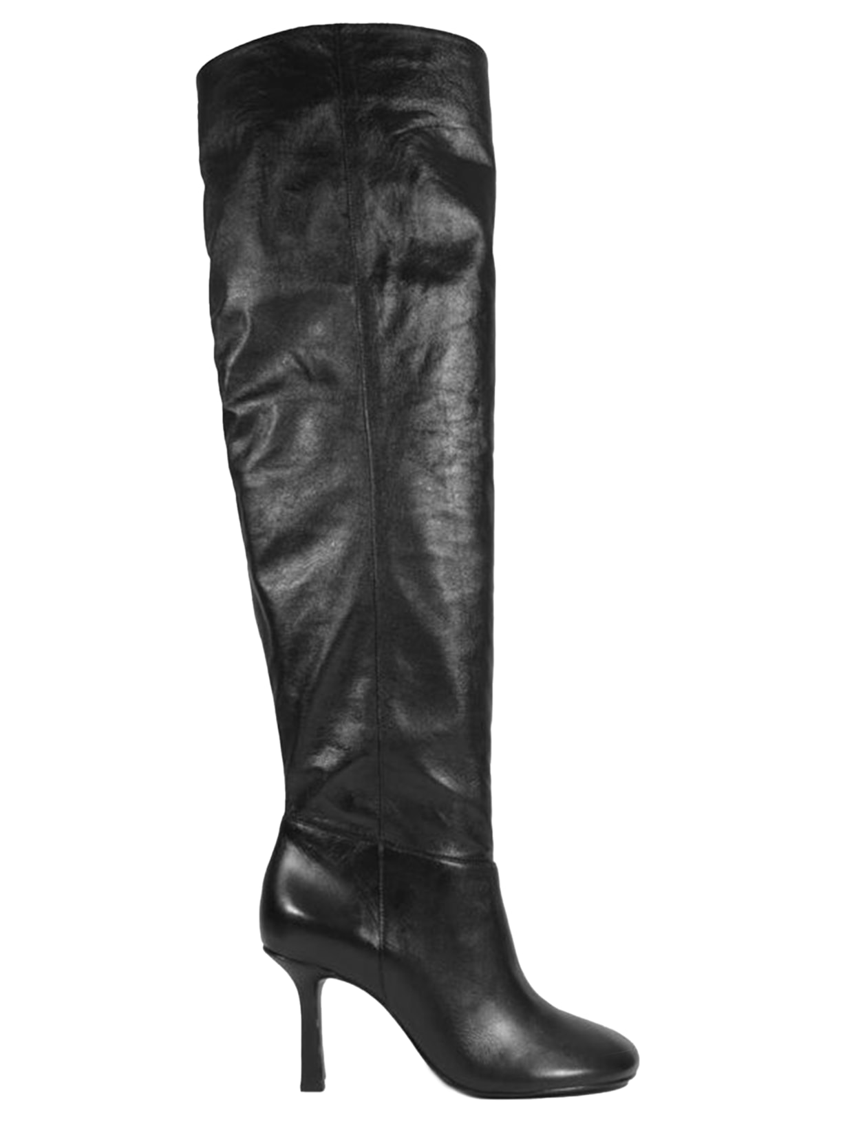 Bota Feminina Brigitte Couro - Preto