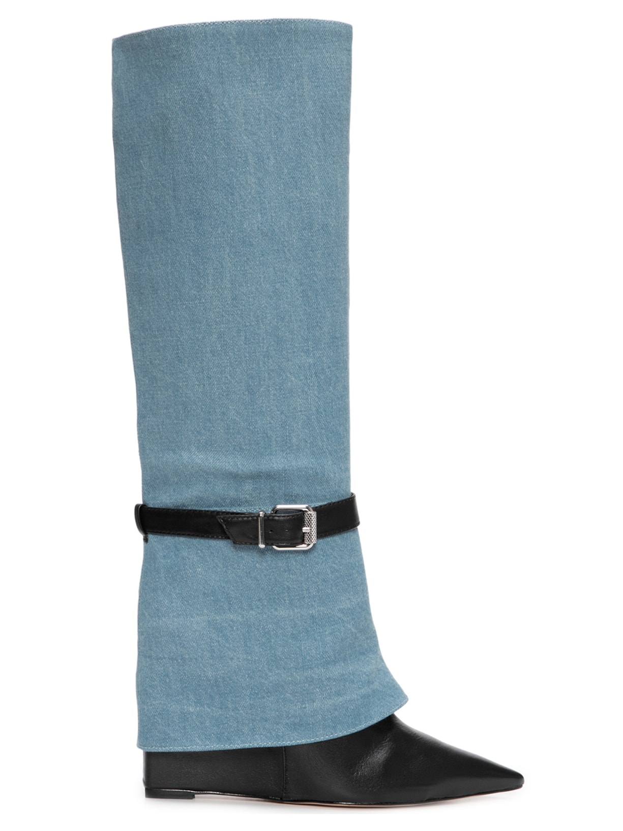 Bota Feminina Cano Alto Anabela Jorian Up Jeans - Preto