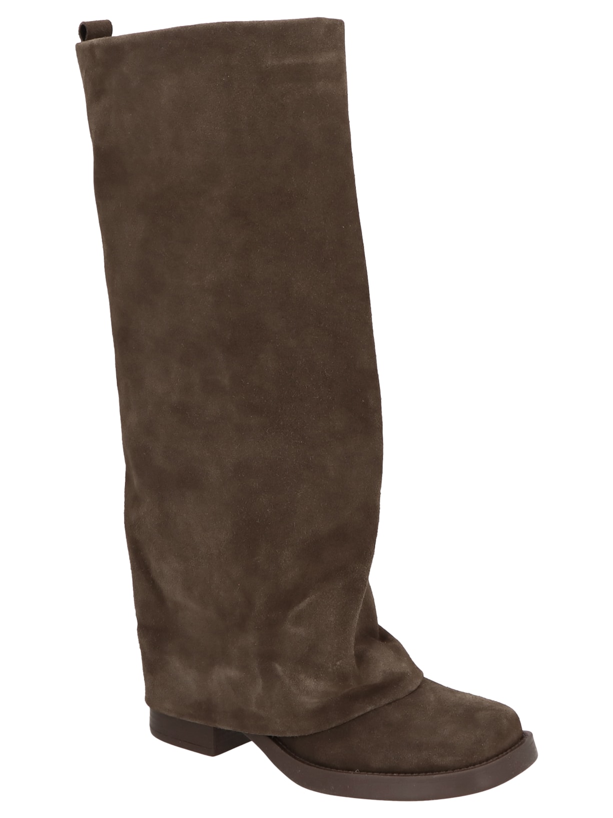 Bota Feminina Cano Alto Camurça- Marrom Luiza Barcelos