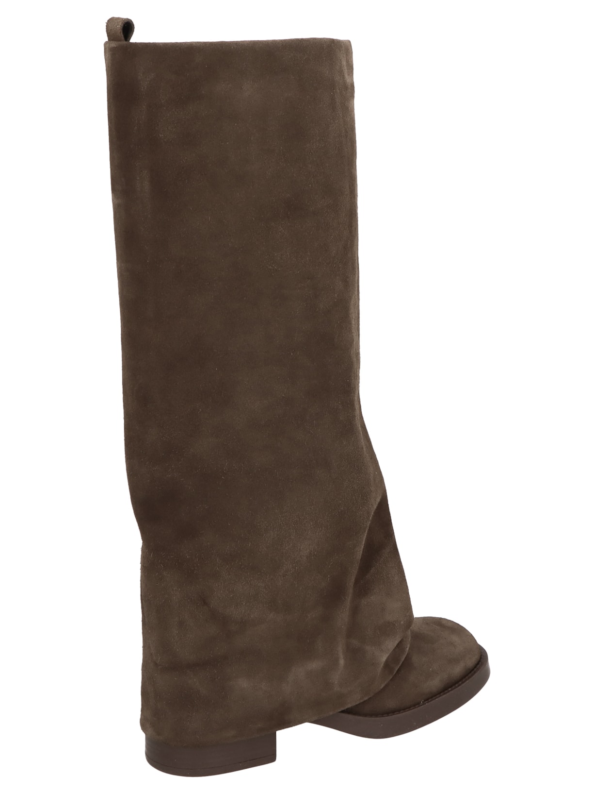 Bota Feminina Cano Alto Camurça- Marrom Luiza Barcelos