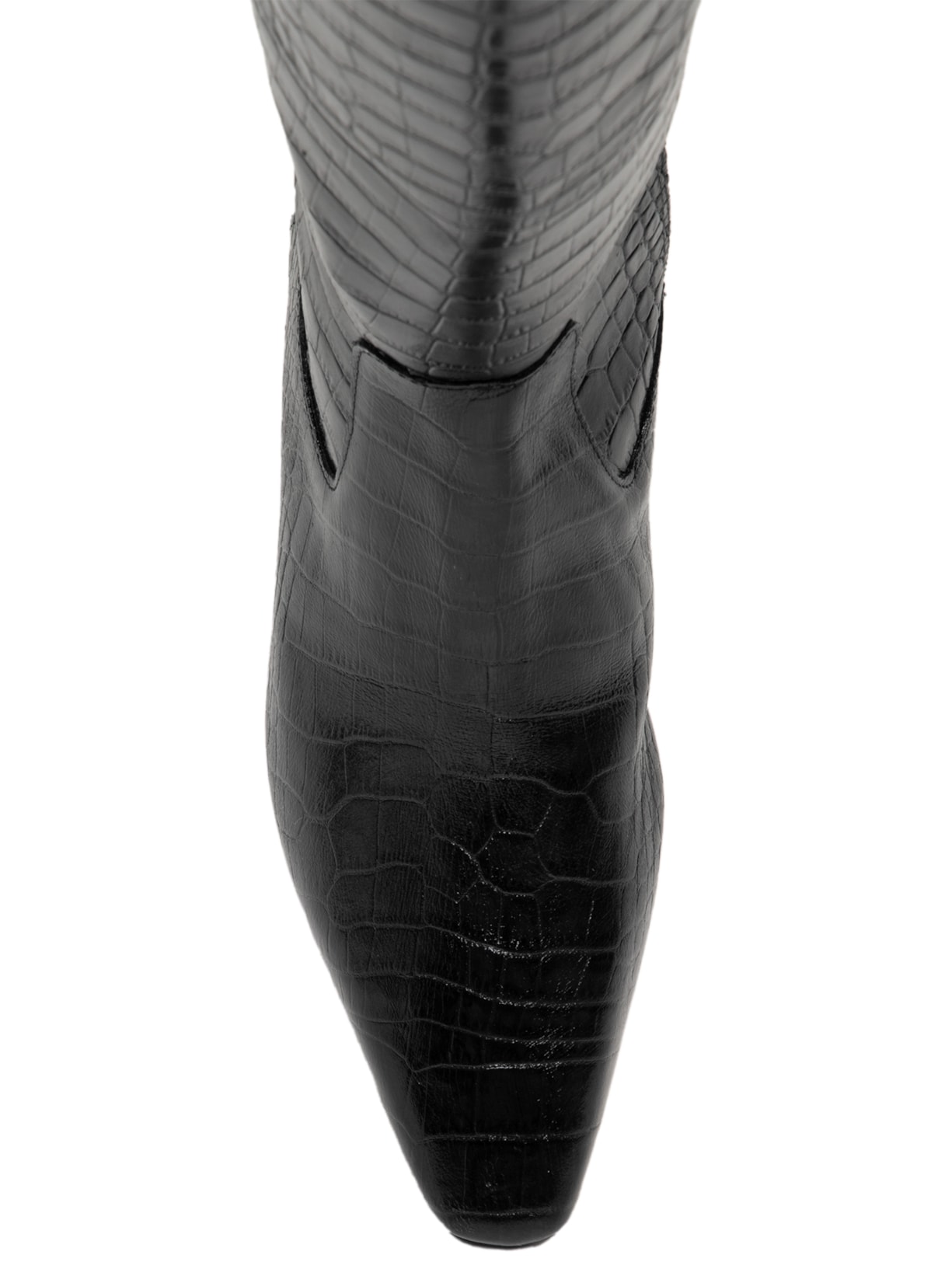 Bota Feminina Cano Alto Croco Dacar Preto Luiza Barcelos