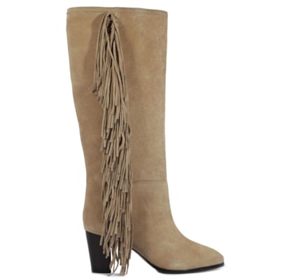 Bota Feminina Cano Alto Heavy Suede - Marrom