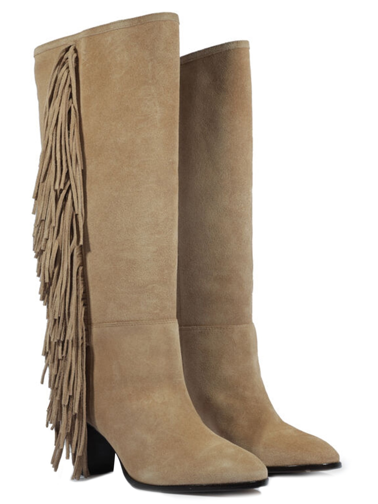 Bota Feminina Cano Alto Heavy Suede Marrom Schutz