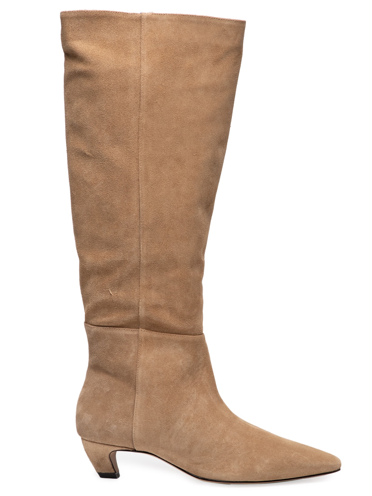 Bota Feminina Cano Alto Slouch Camurça - Bege