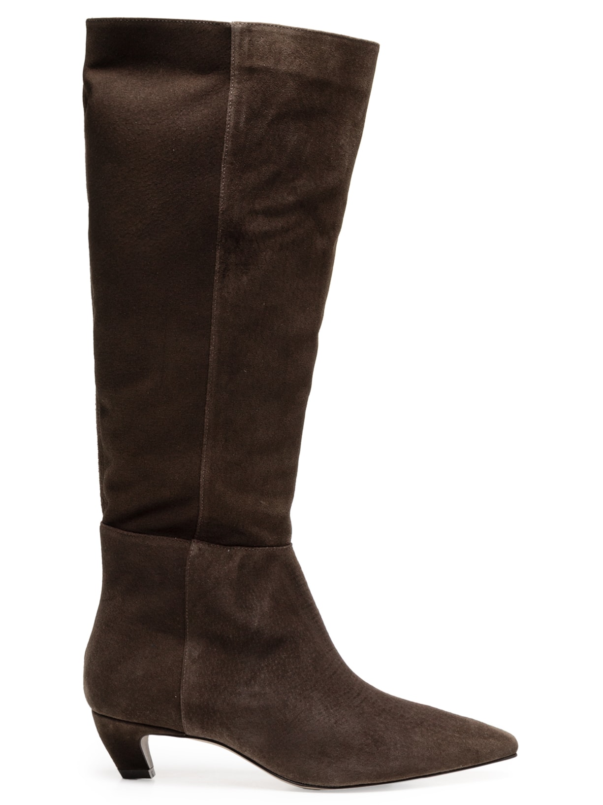 Bota Feminina Cano Alto Slouch Camurça - Marrom