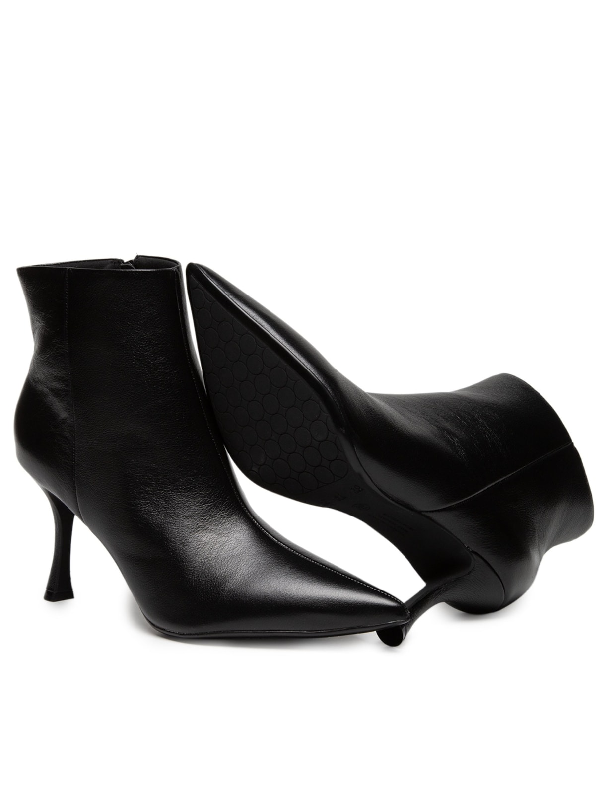 Bota Feminina Cano Baixo Em Couro Preto Market 33