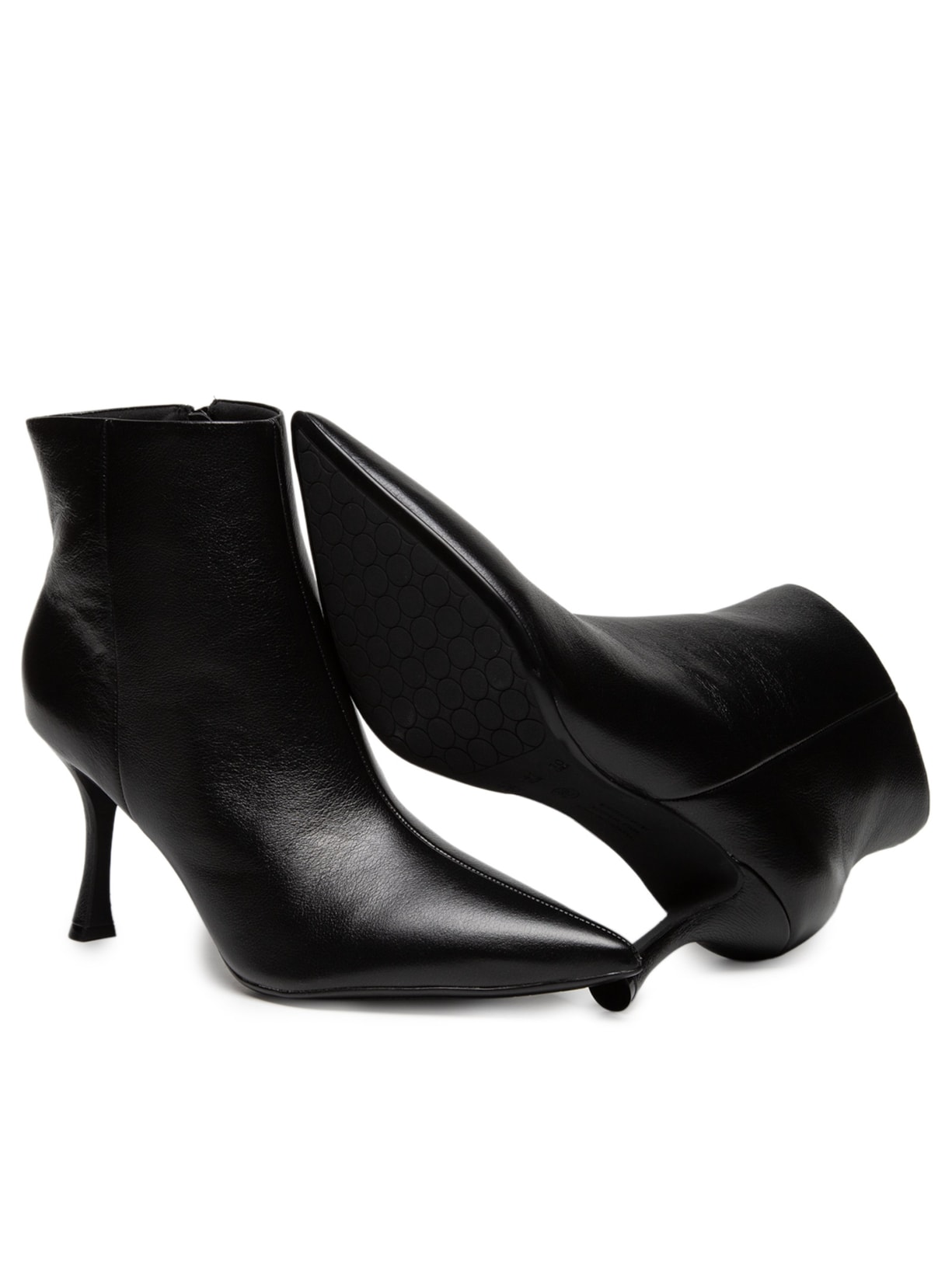 Bota Feminina Cano Baixo Em Couro Preto Market 33