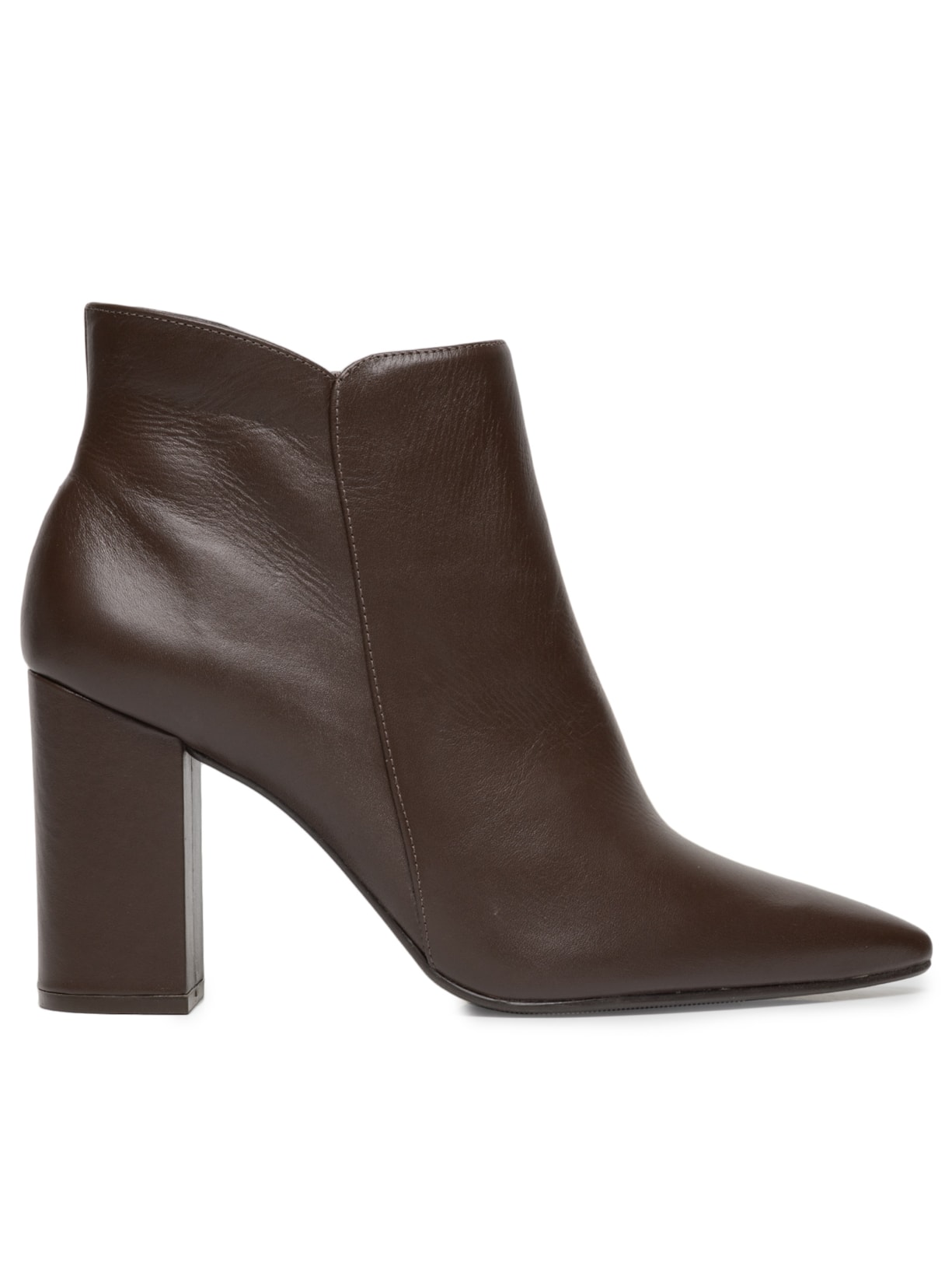 Bota Feminina Cano Curto Couro - Marrom