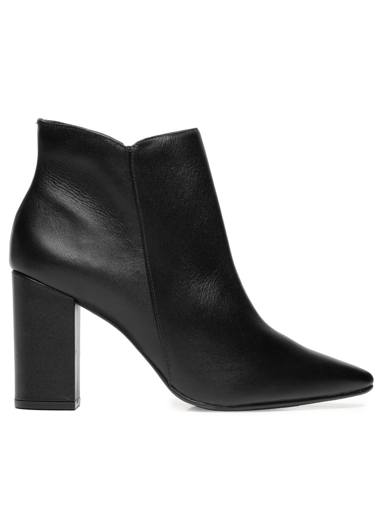 Bota Feminina Cano Curto Couro Preto Market 33