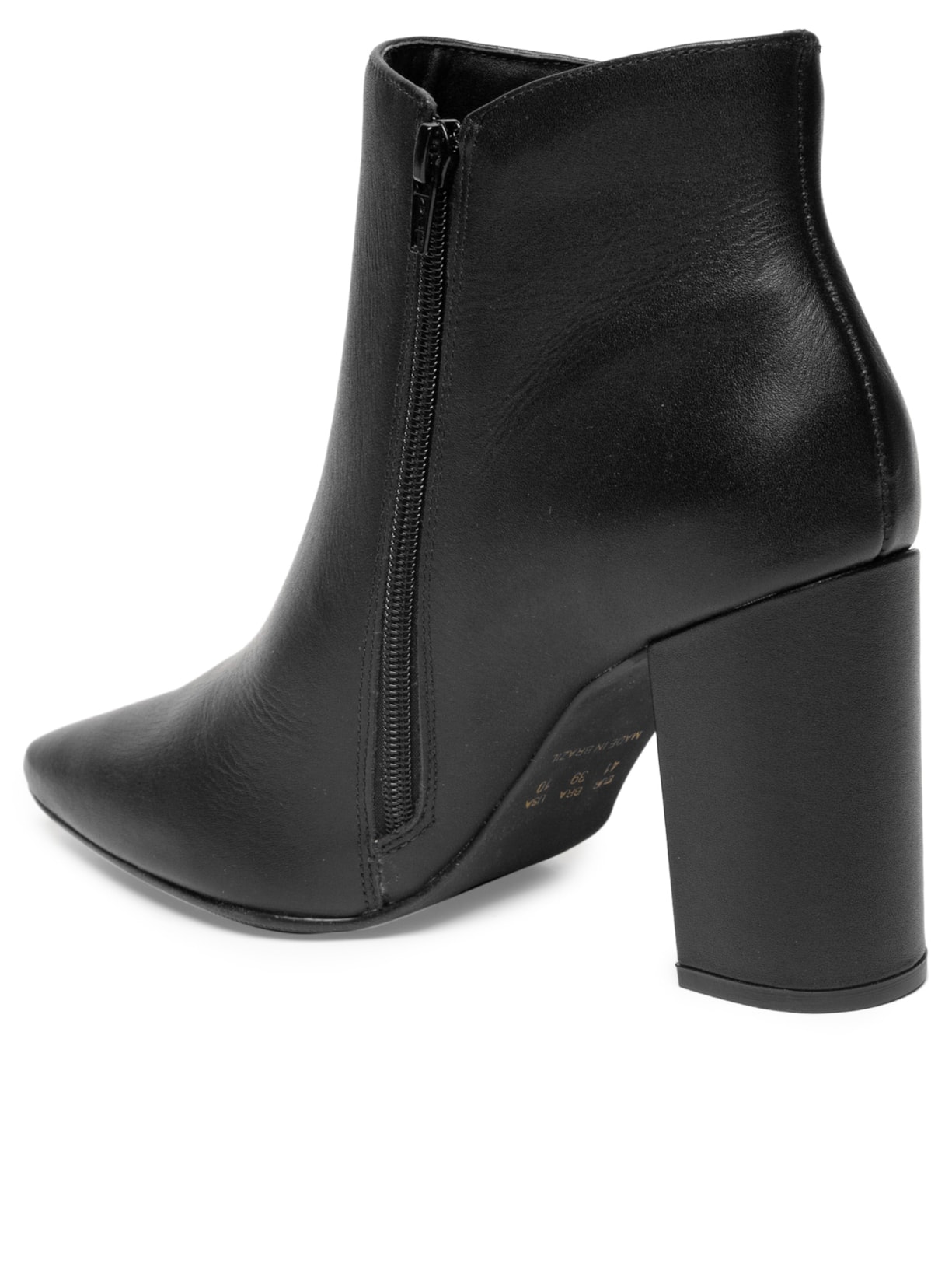 Bota Feminina Cano Curto Couro Preto Market 33
