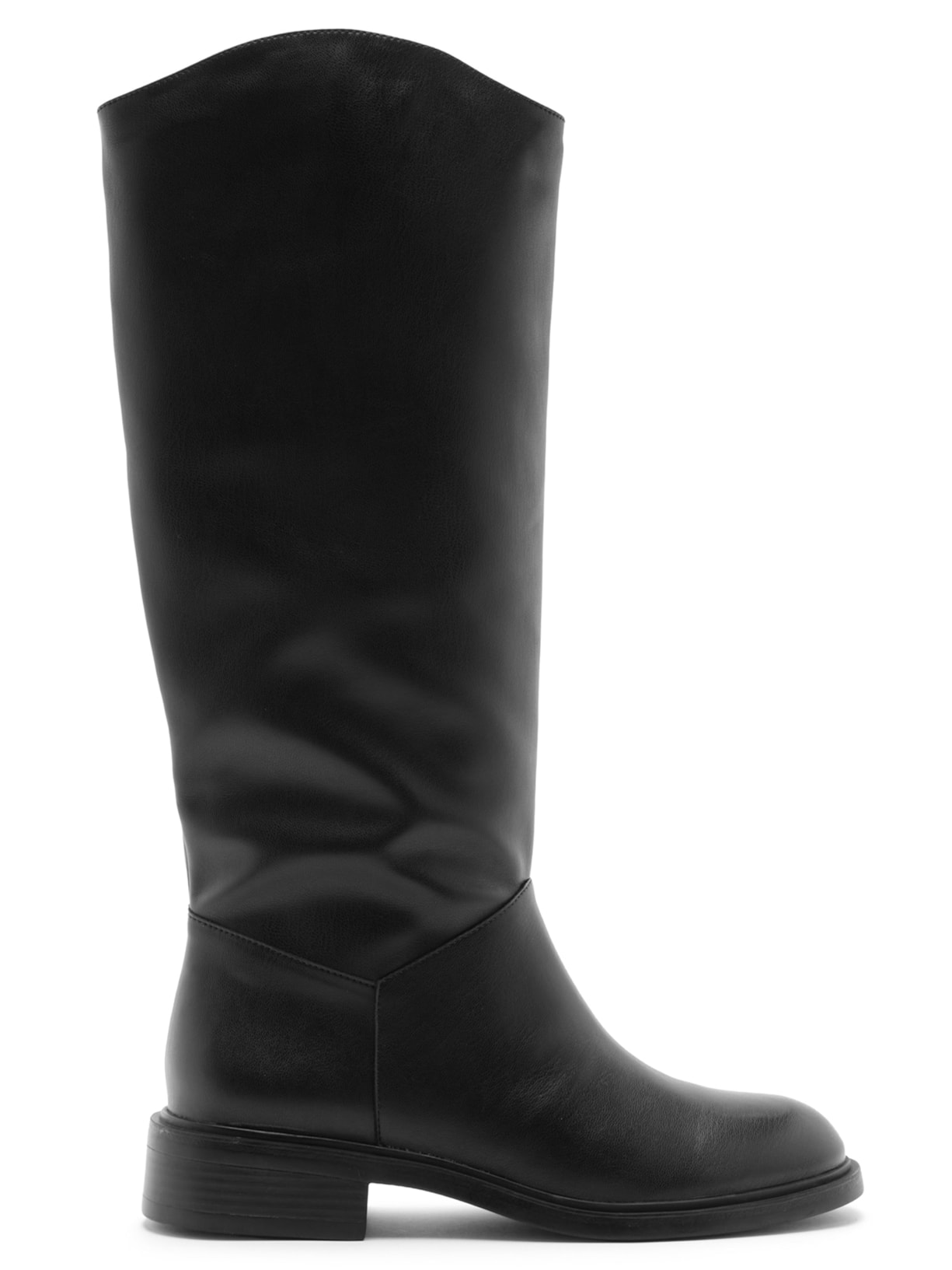 Bota Feminina Cano Longo Salto Baixo - Preto