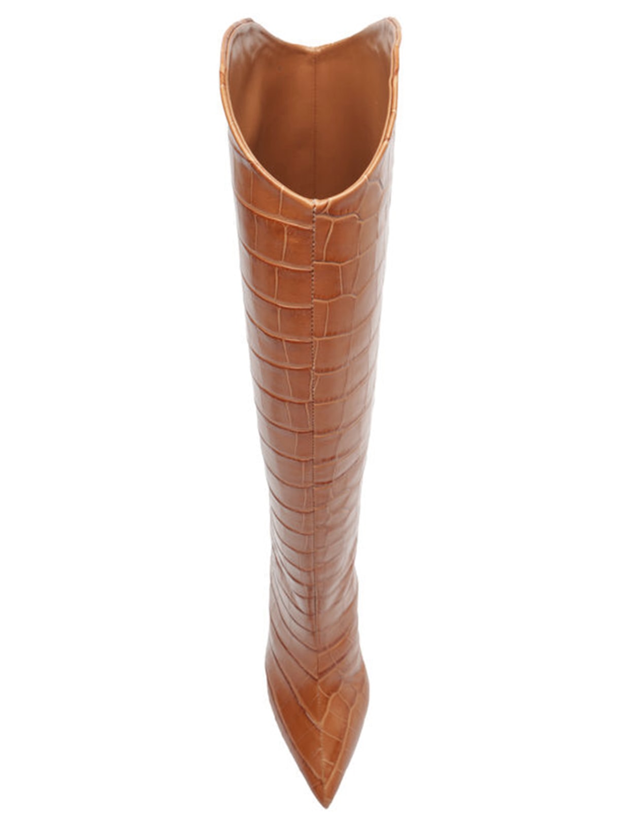 Bota Feminina Cano Longo Salto Maryana Couro Marrom Schutz