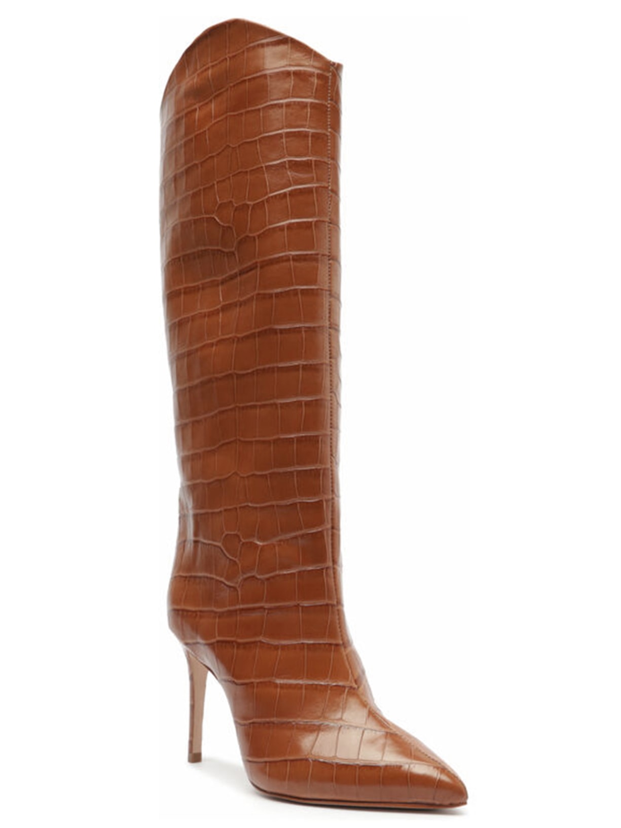 Bota Feminina Cano Longo Salto Maryana Couro Marrom Schutz