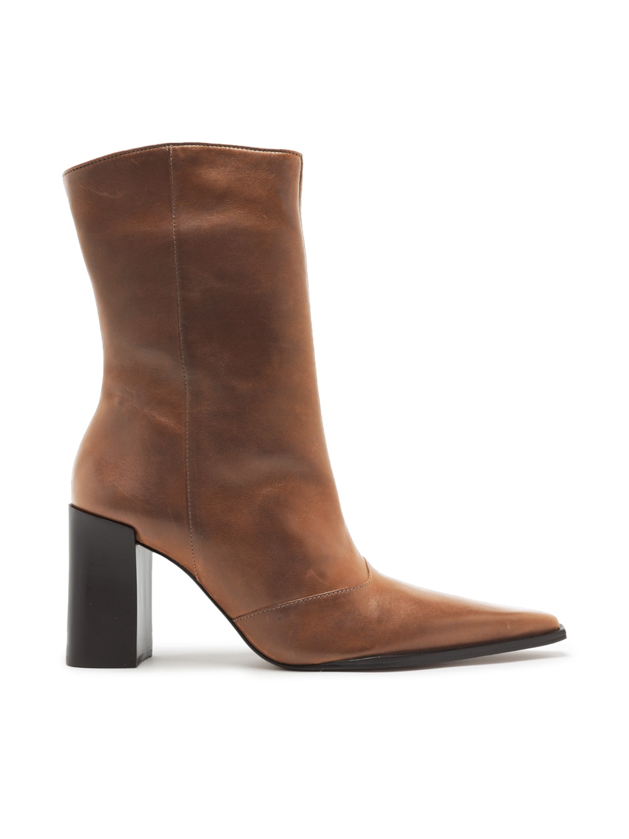 Bota Feminina Cano Médio Couro - Marrom