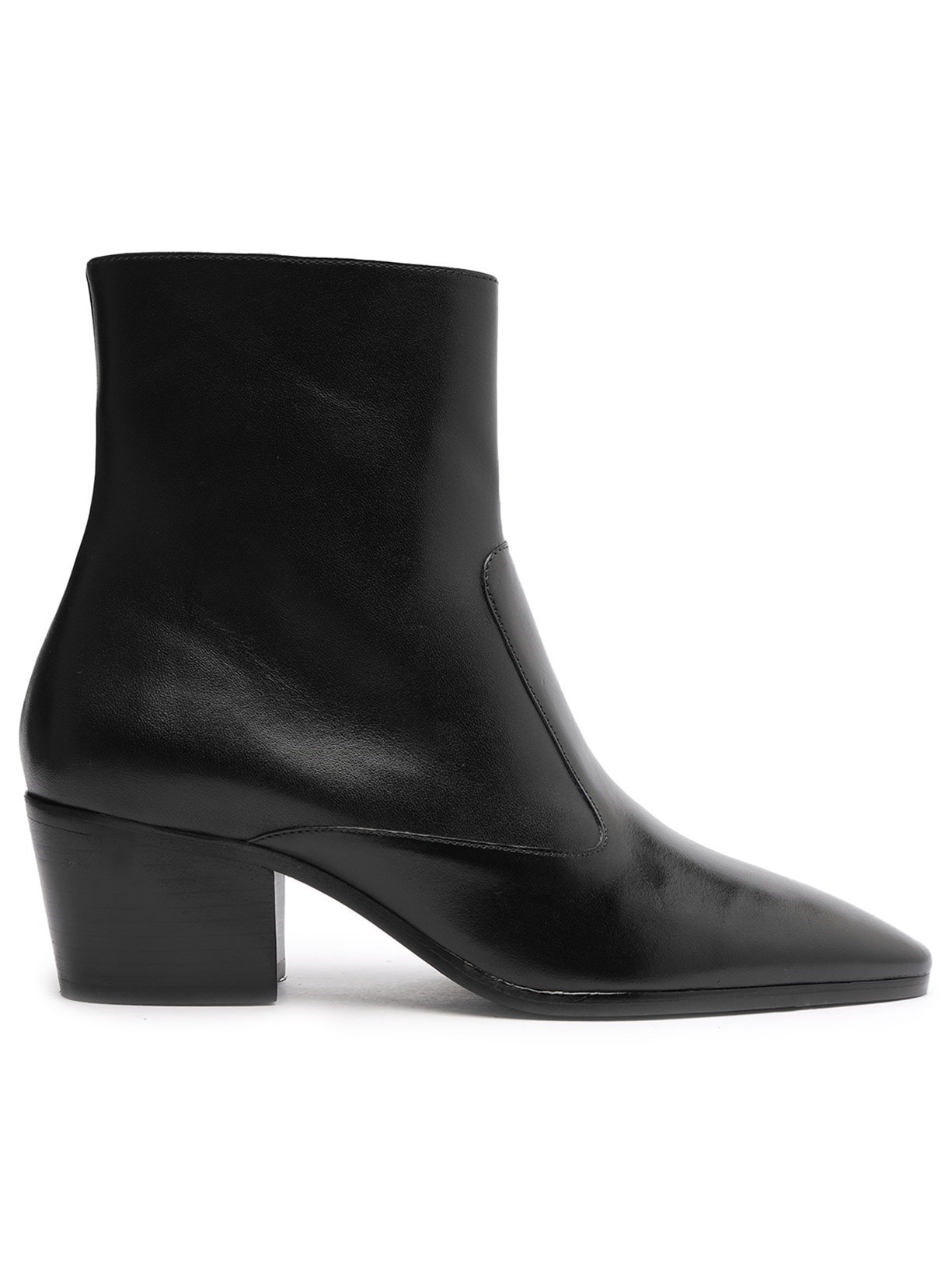 Bota Feminina Cano Médio Couro - Preto