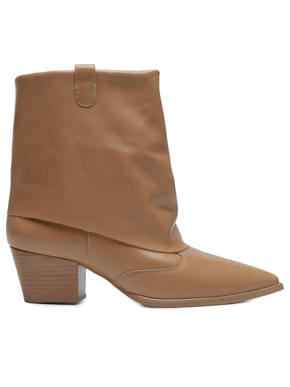 Bota Feminina Cano Médio em Couro - Marrom