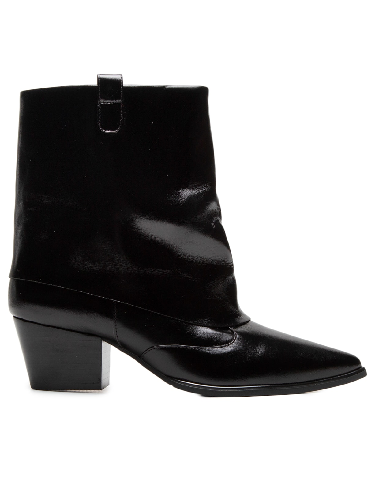 Bota Feminina Cano Médio em Couro - Preto