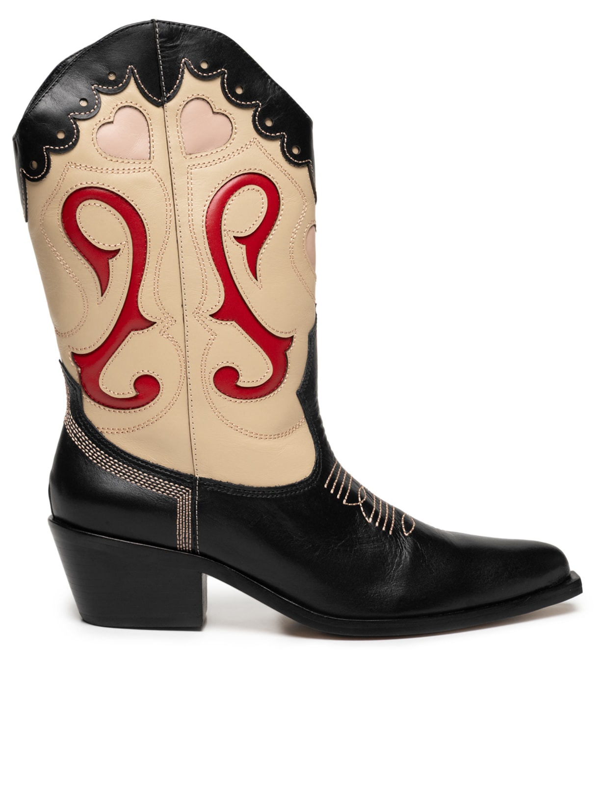 Bota Feminina Cano Médio Grease - Preto