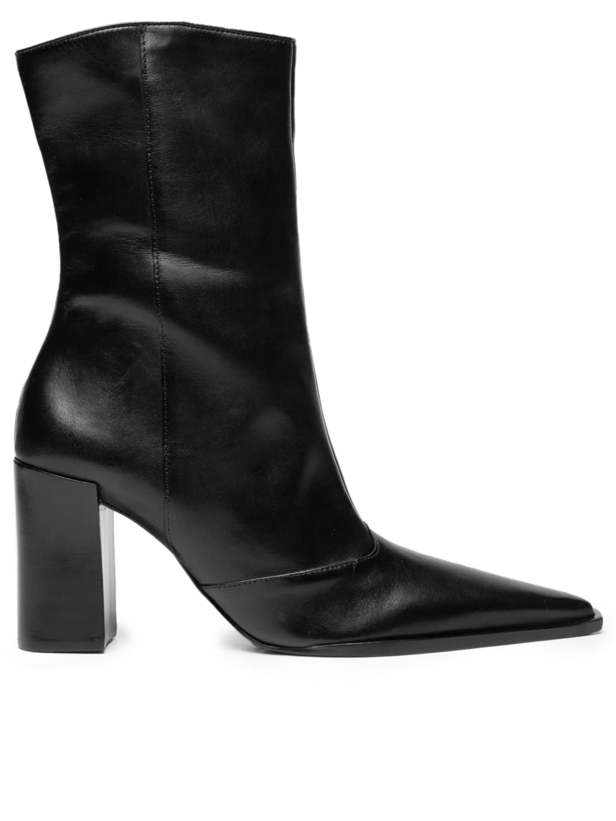 Bota Feminina Cano Médio Rafaella Couro - Preto