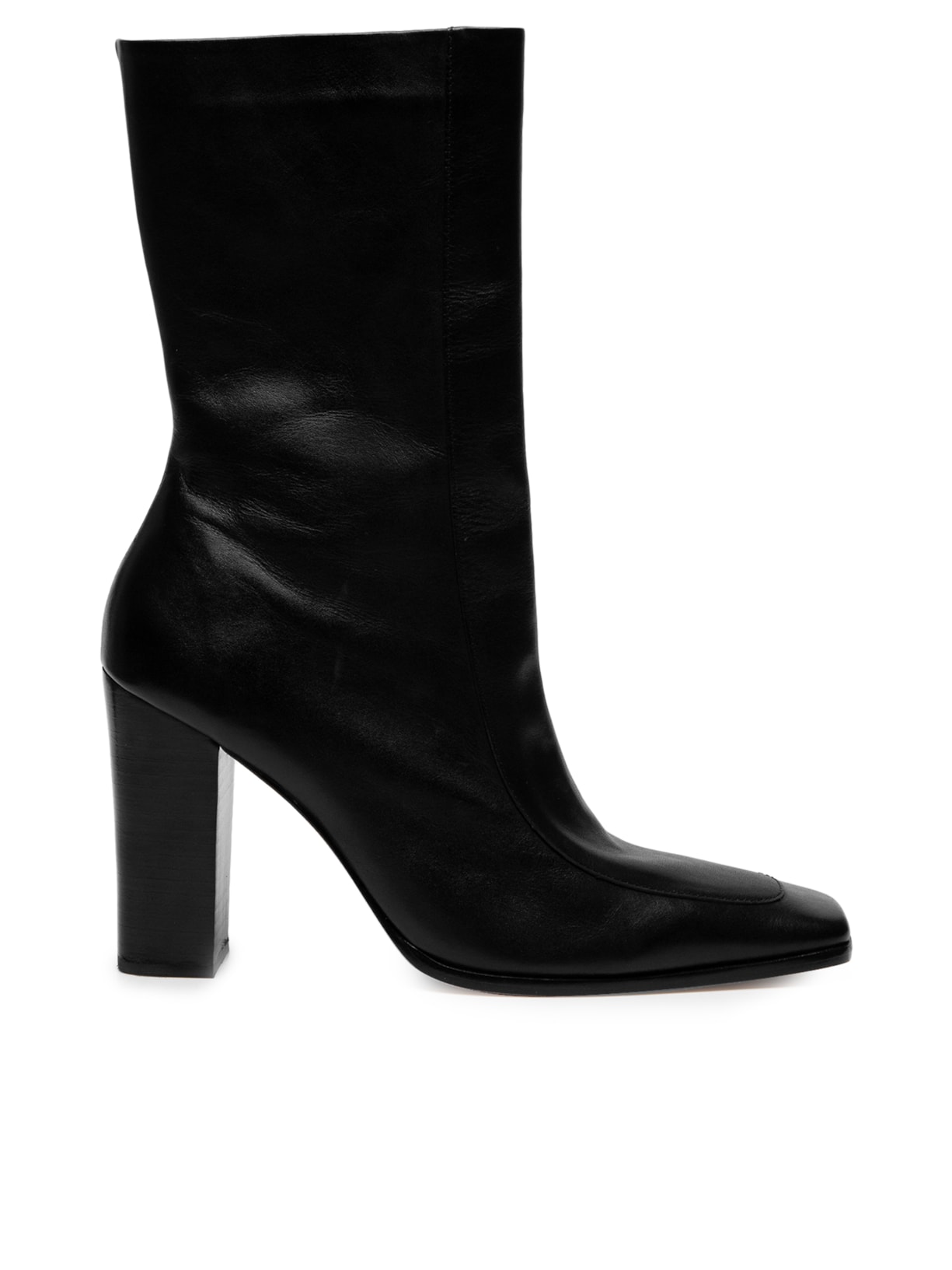 Bota Feminina Cano Médio Salto Fachetado - Preto