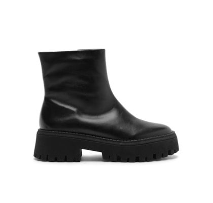 Bota Feminina Cano Médio Tratorada Zíper - Preto