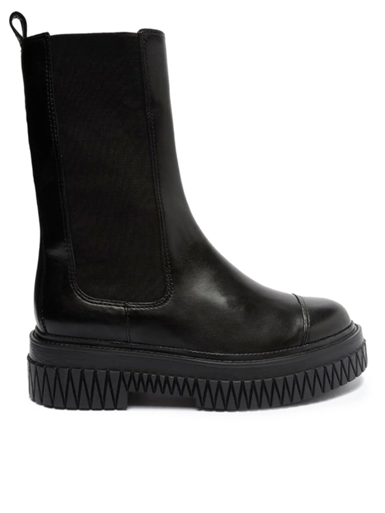 Bota Feminina Chelsea Cano Médio Bold Couro - Preto