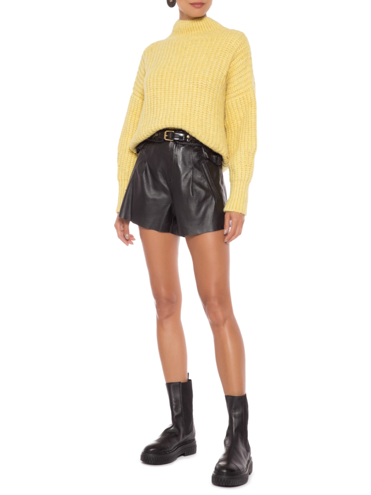 Bota Feminina Chelsea Cano Médio Bold Couro Preto Schutz