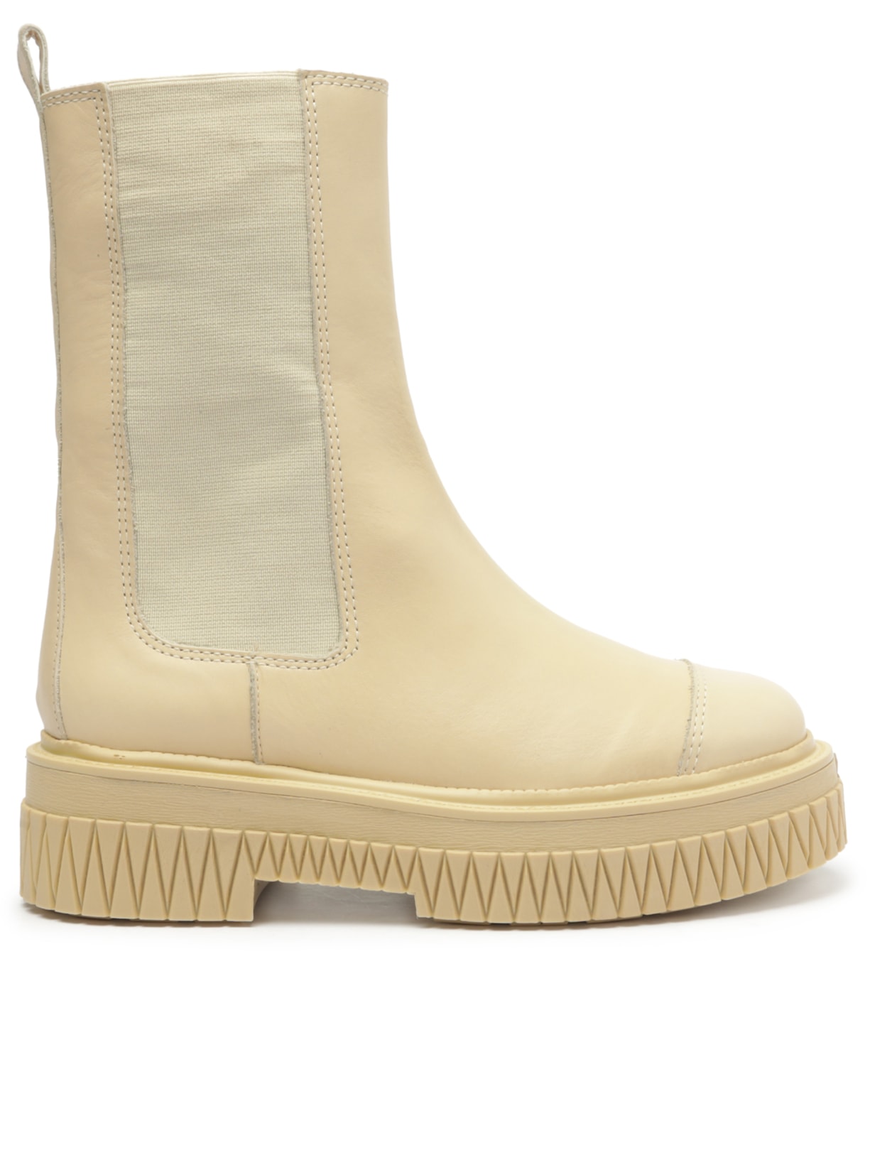 Bota Feminina Chelsea Cano Médio Couro - Branco