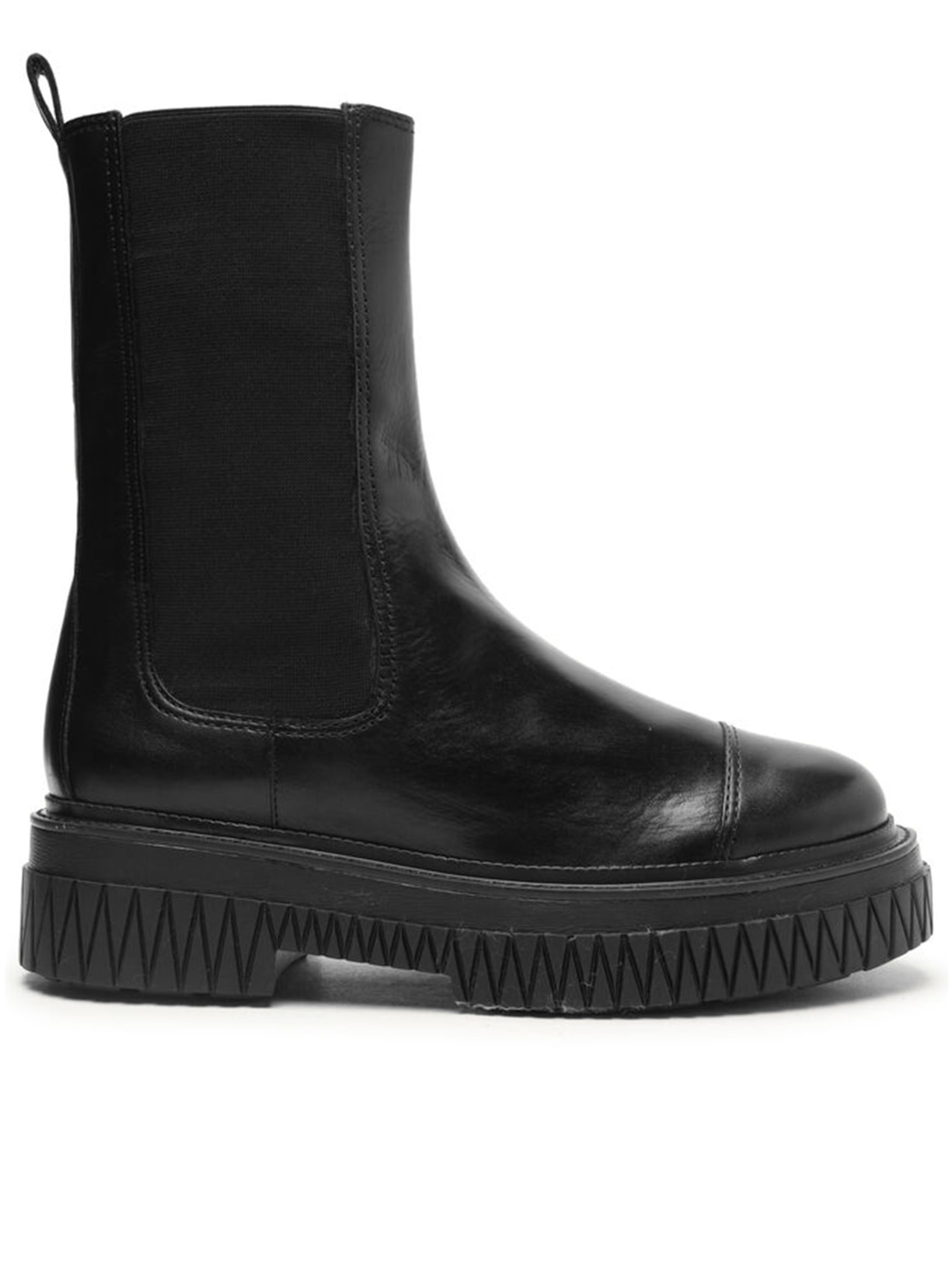 Bota Feminina Chelsea Cano Médio Couro - Preta