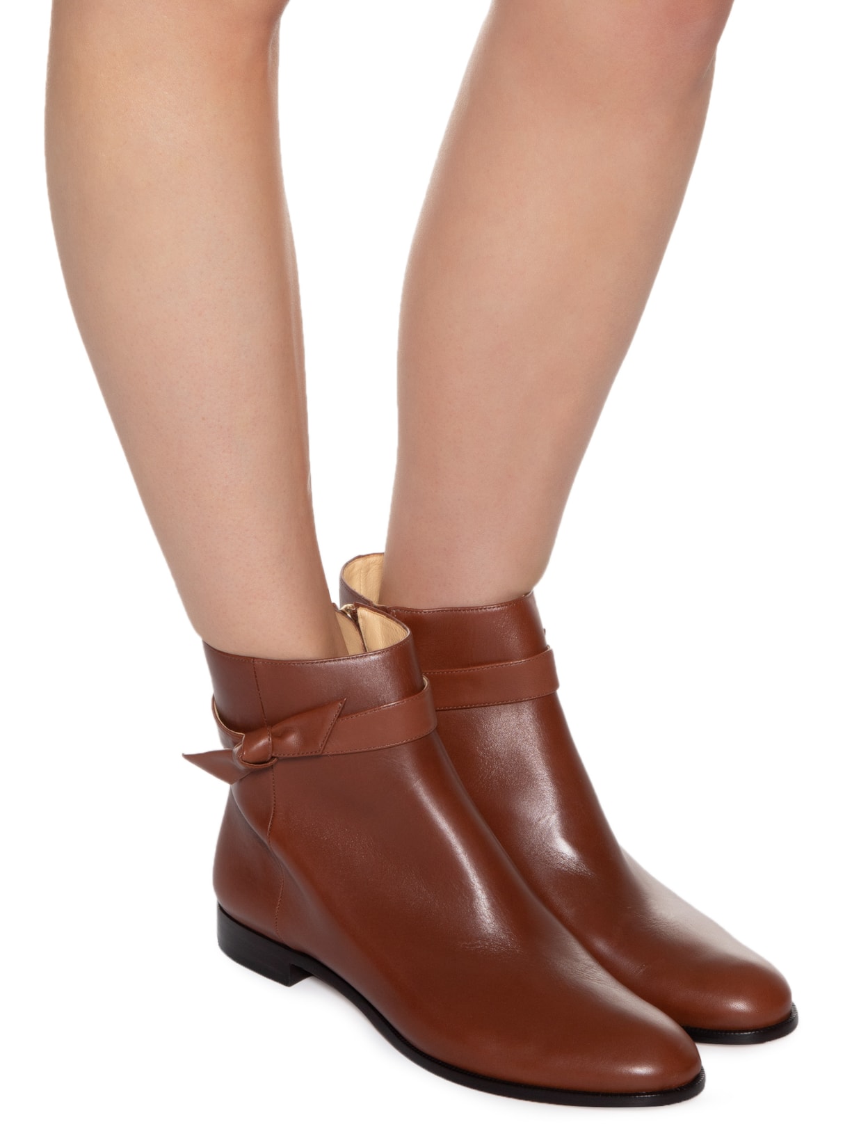 Bota Feminina Clarita City Bootie Flat Marrom Alexandre Birman