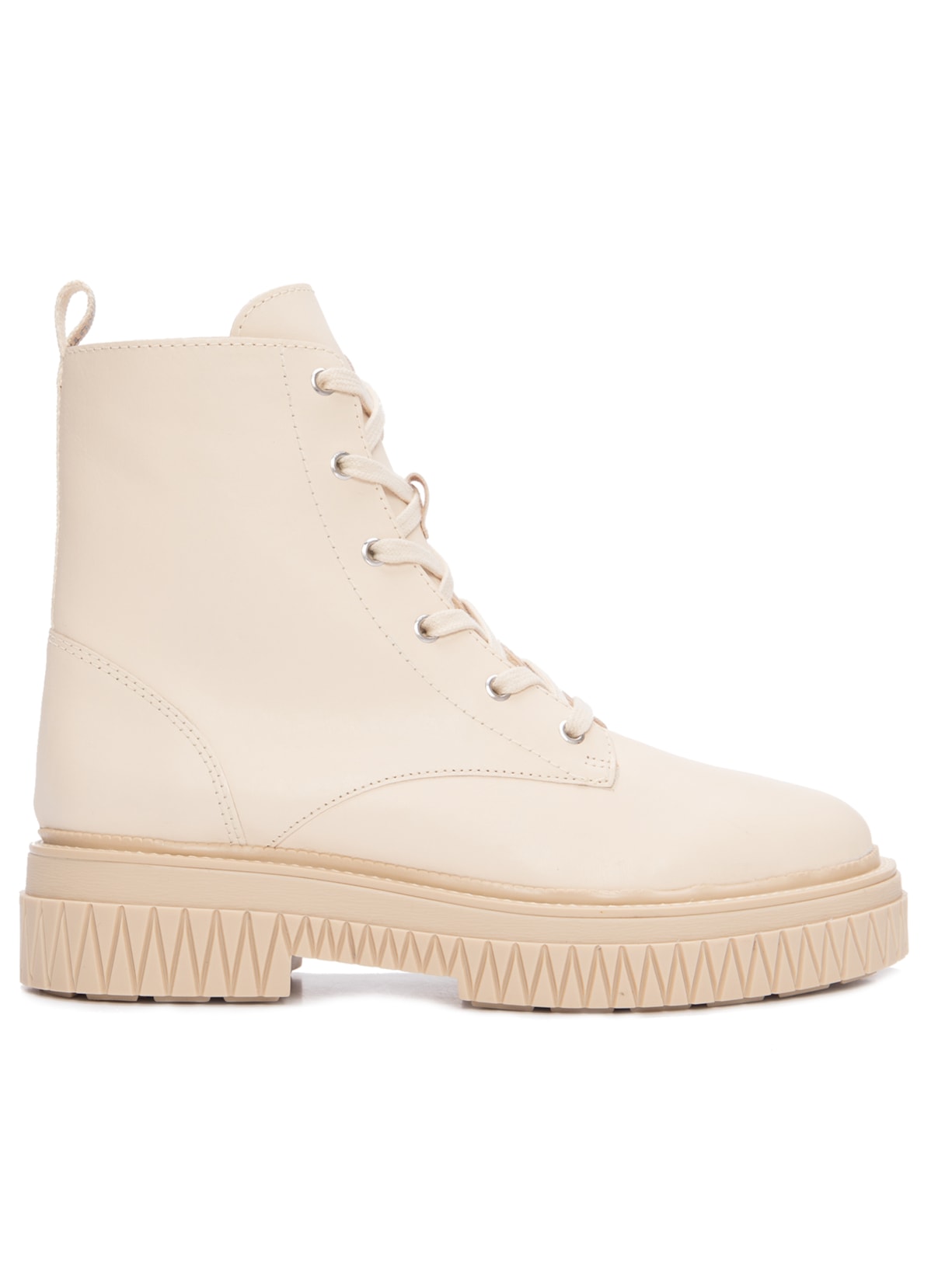 Bota Feminina Coturno Bold Couro - Off White