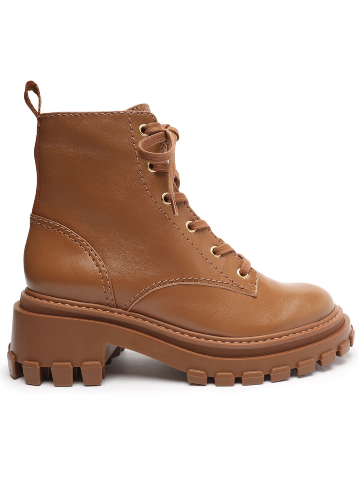 Bota Feminina Coturno Cano Curto Tratorado - Marrom