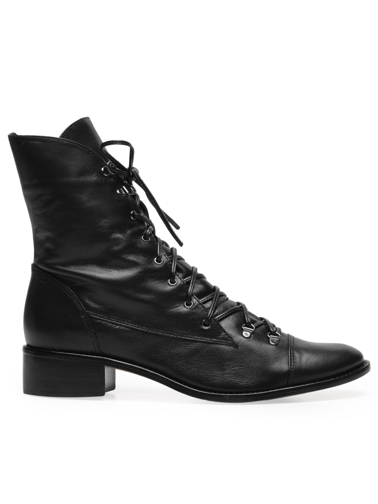 Bota Feminina Coturno Cano Médio - Preto