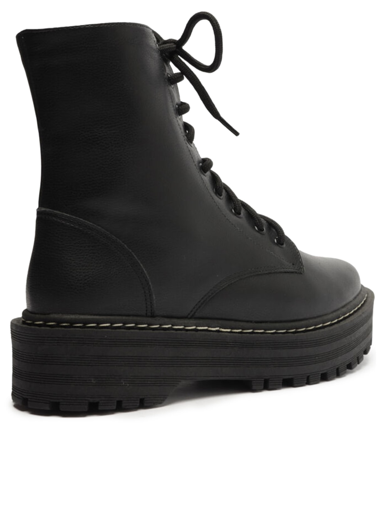 Bota Feminina Coturno Cano Médio Tratorado Preto Arezzo