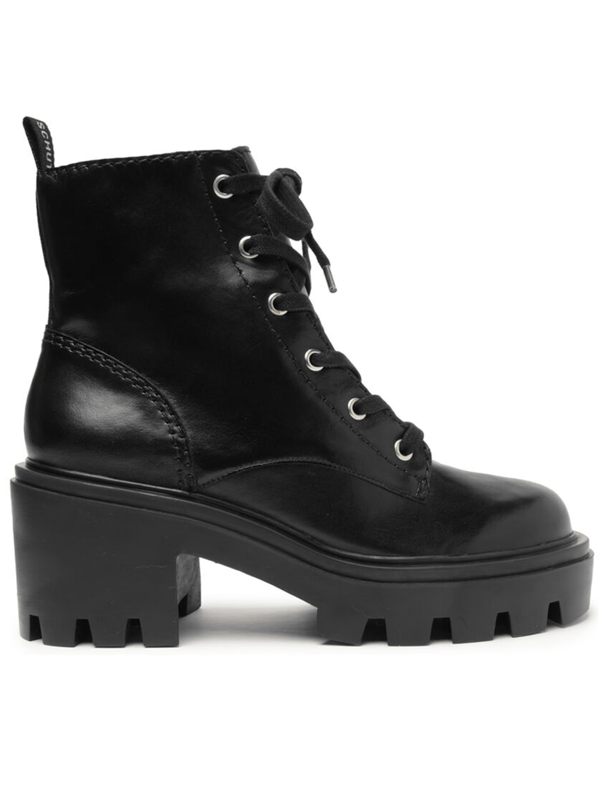 Bota Feminina Coturno Charley Couro - Preto