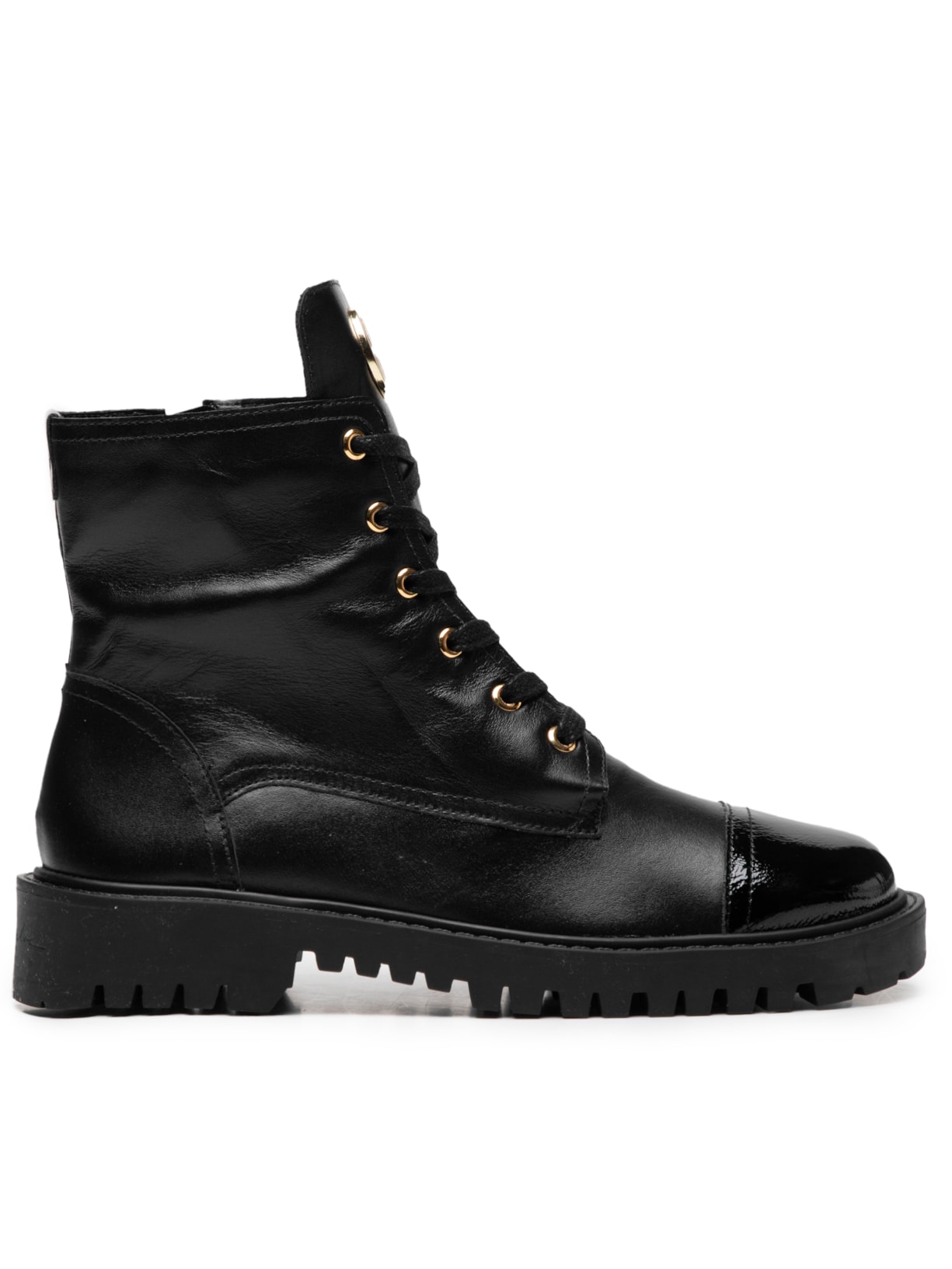 Bota Feminina Coturno Ferragem - Preto