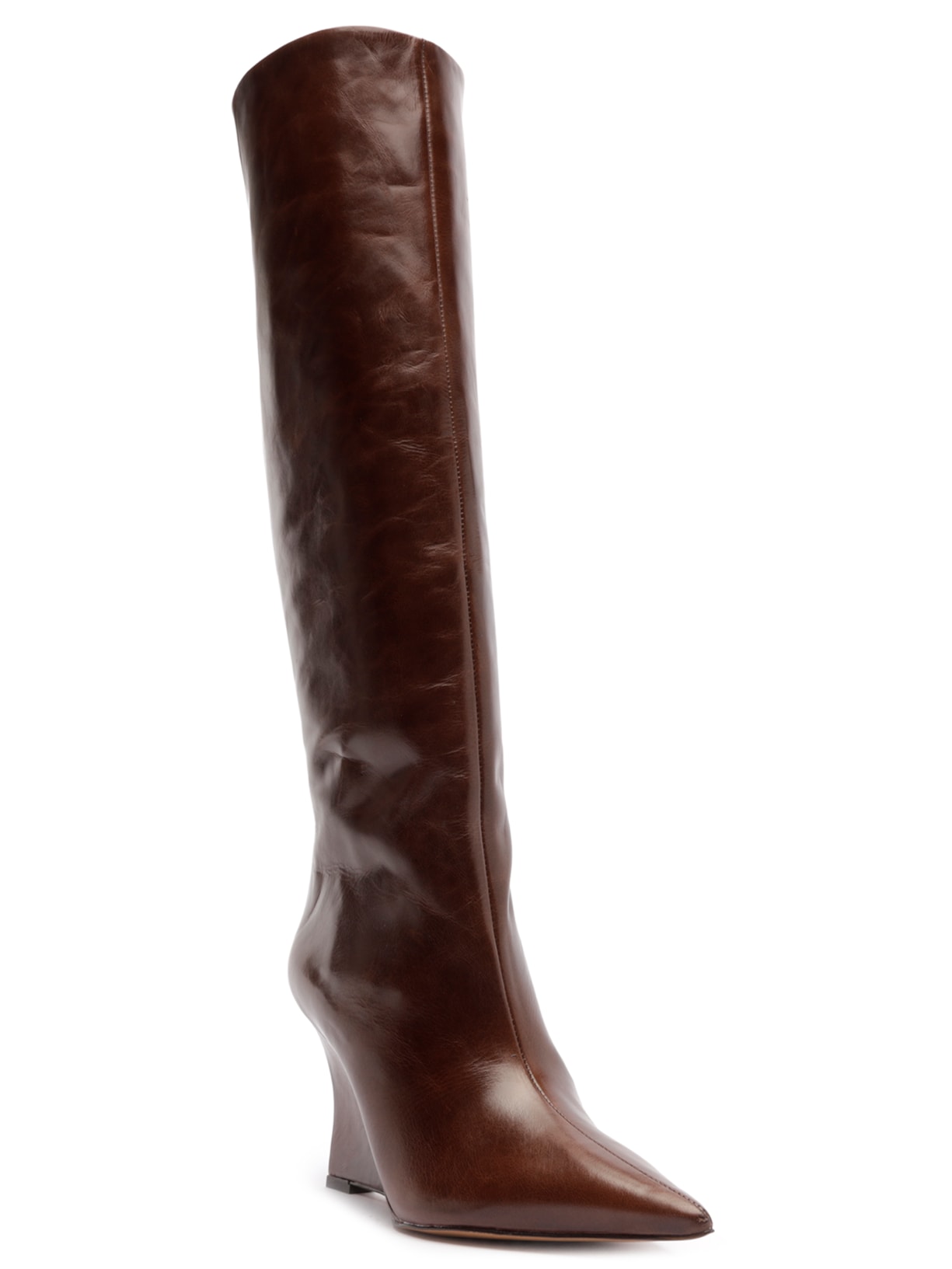 Bota Feminina Couro Cano Alto Marrom Arezzo