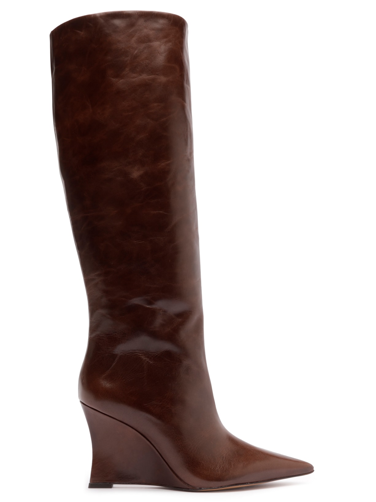 Bota Feminina Couro Cano Alto - Marrom