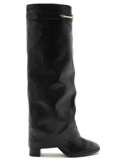 Bota Feminina Couro Cano Alto - Preto