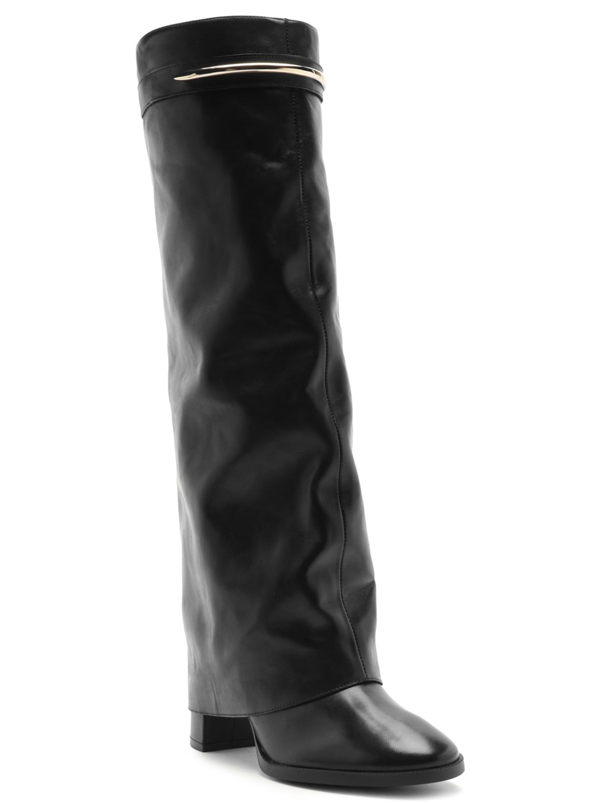 Bota Feminina Couro Cano Alto Preto Arezzo