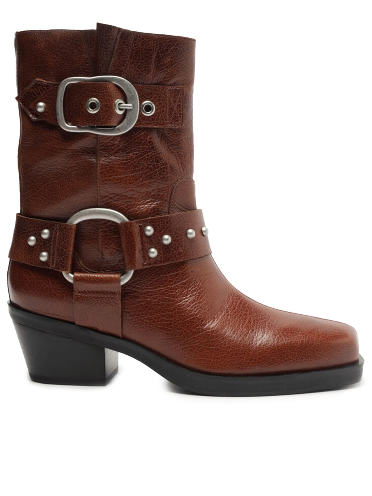 Bota Feminina Couro Cano Curto Montaria West - Marrom