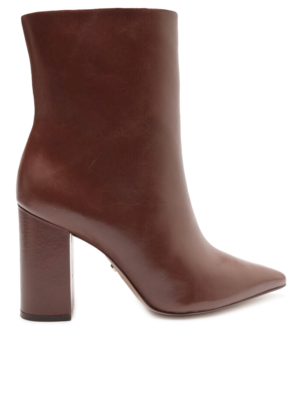 Bota Feminina Couro Cano Curto Zíper Básica - Marrom