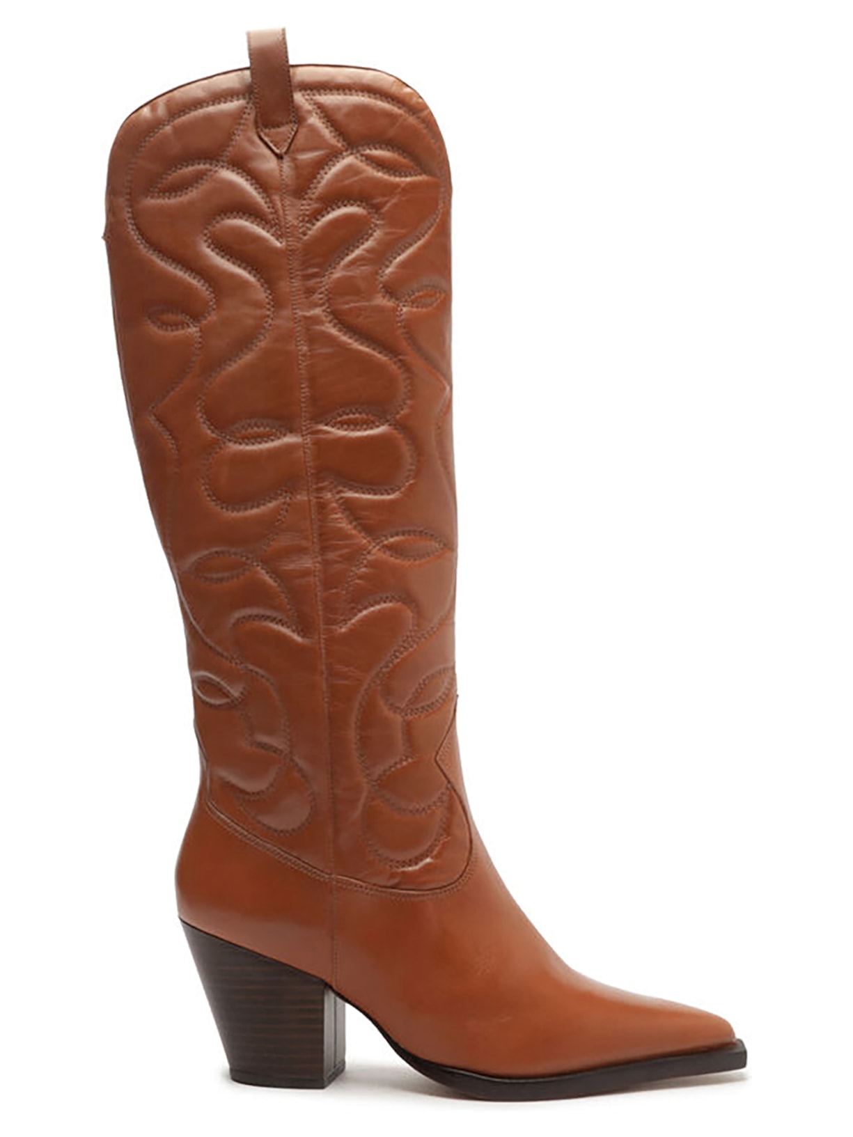 Bota Feminina Couro Cano Longo Western Georgia - Marrom