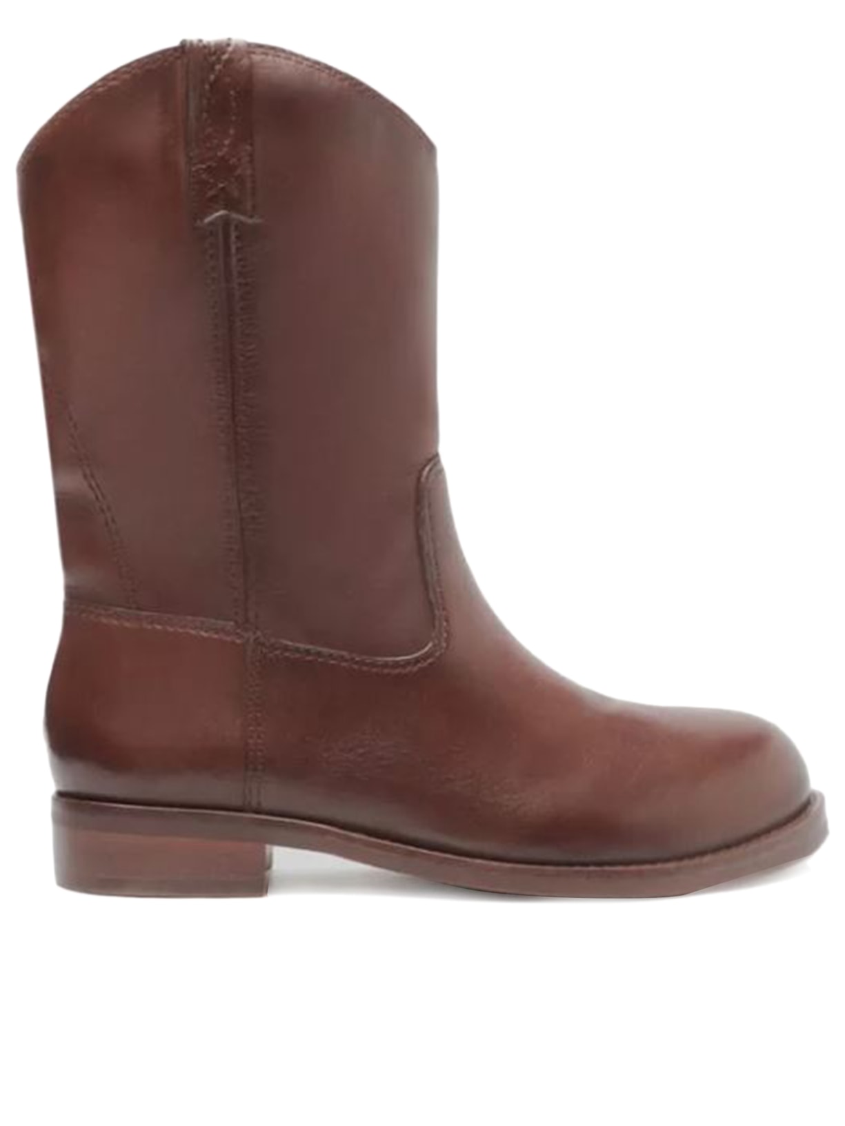 Bota Feminina Couro Cano Médio Alicia - Marrom