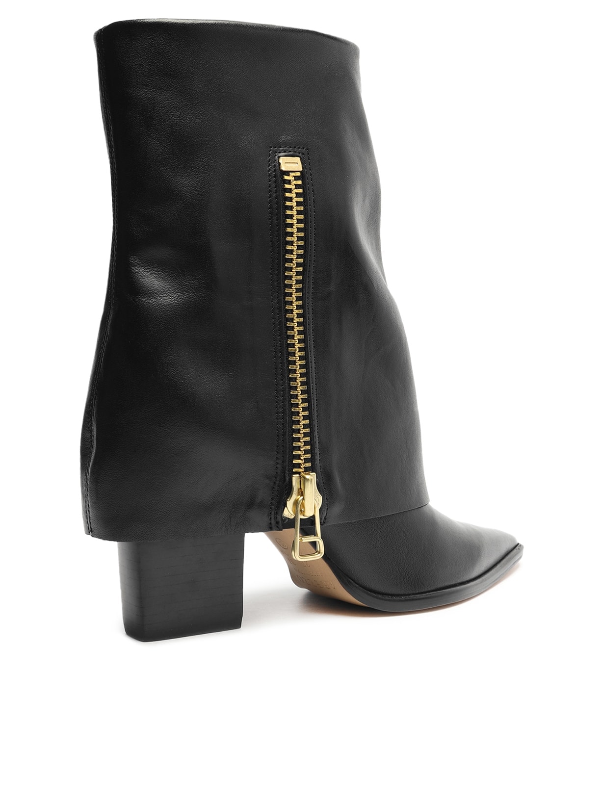 Bota Feminina Couro Cano Médio Capa Zíper Preto Arezzo