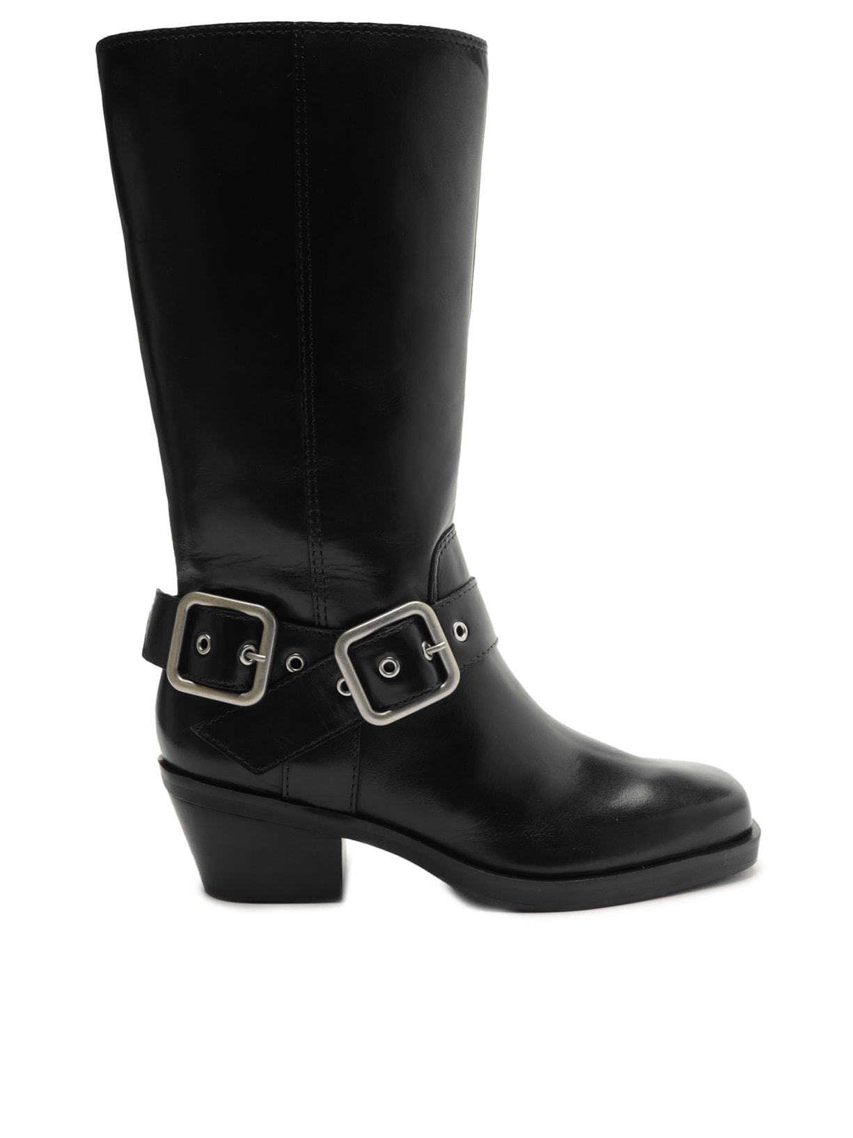 Bota Feminina Couro Cano Médio Montaria West - Preto