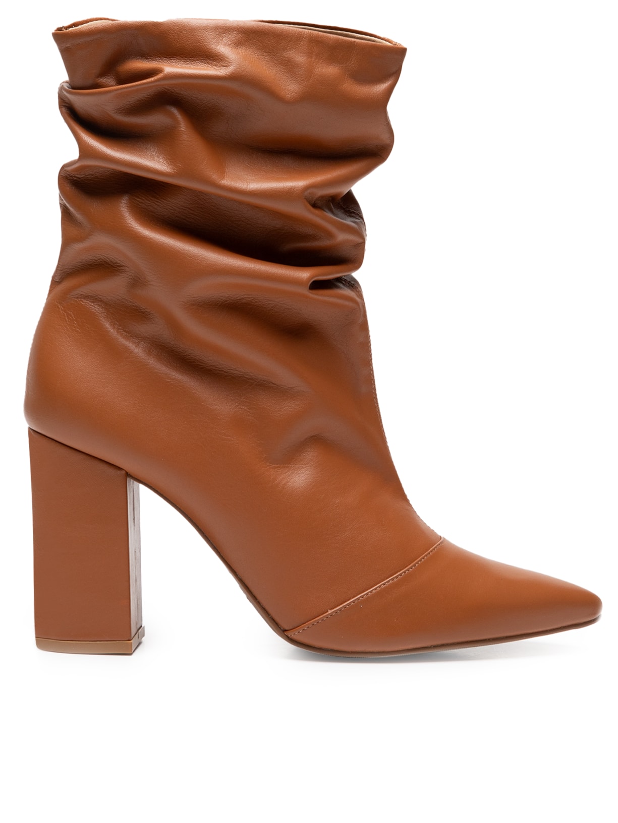 Bota Feminina Couro Cano Médio Slouchy - Marrom